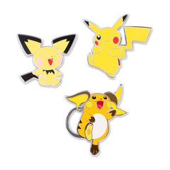 Pichu, Pikachu & Raichu Pokémon Pins (3-Pack)