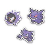 Gastly, Haunter & Gengar Pokémon Pixel Pins (3-Pack)