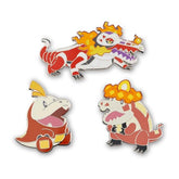 Fuecoco, Crocalor & Skeledirge Pokémon Pins (3-Pack)