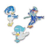 Quaxly, Quaxwell & Quaquaval Pokémon Pins (3-Pack)