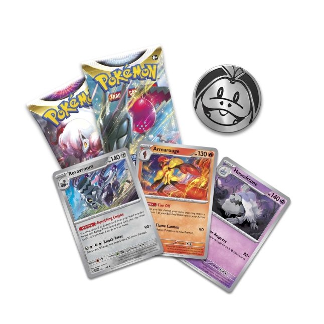 Pokémon TCG: Armarouge, Revavroom & Houndstone Cards with 2 Booster Packs & Coin