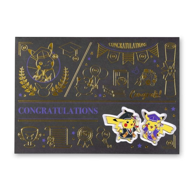 Graduation Pikachu Pokémon Pins & Greeting Card