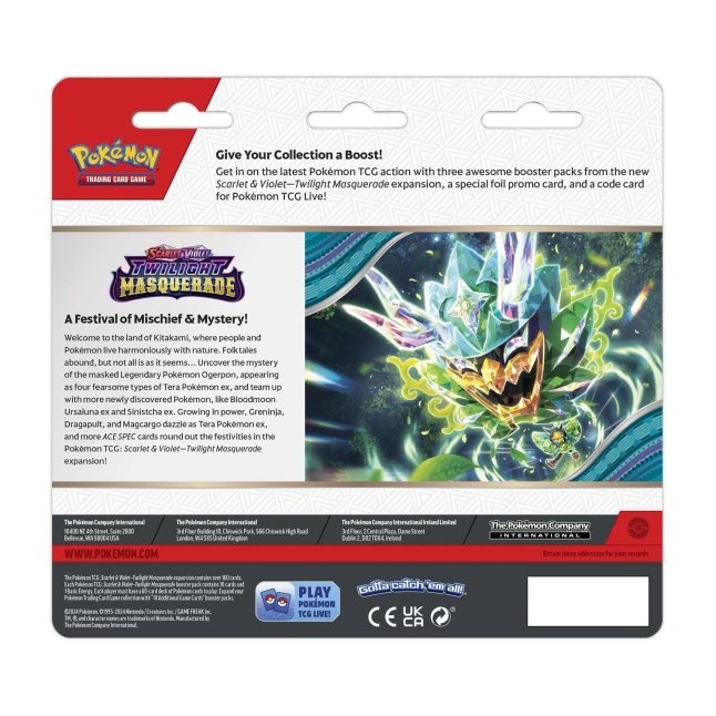 Pokémon TCG: Scarlet & Violet-Twilight Masquerade 3 Booster Packs & Snorlax Promo Card